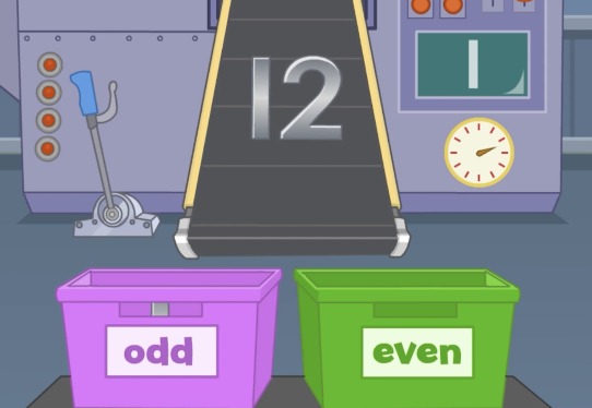 Odd and Even number sort game on ABCmouse.com. 